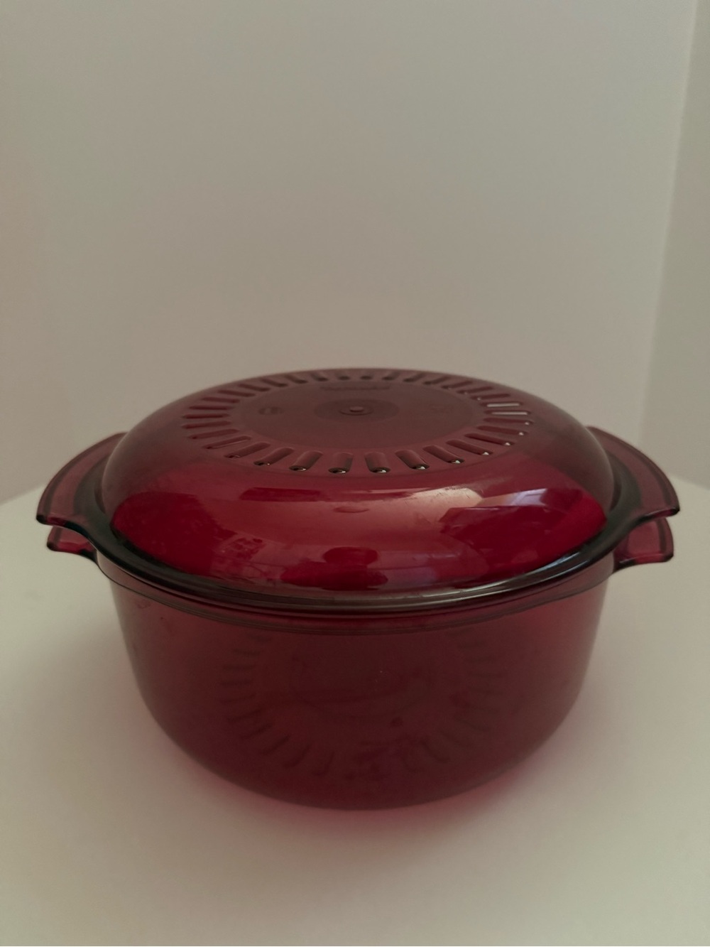 Vintage Tupperware Microwave Stack Cooker Steamer 1.25 Qt Cranberry 2 Bowl & Lid
